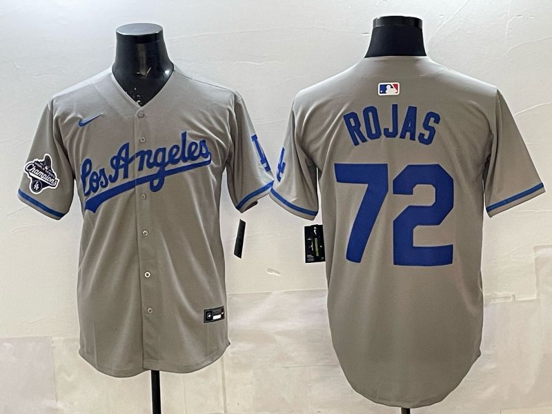 Men 2025 Los Angeles Dodgers #72 Rojas Grey Game Nike MLB Jersey style 0010->los angeles dodgers->MLB Jersey